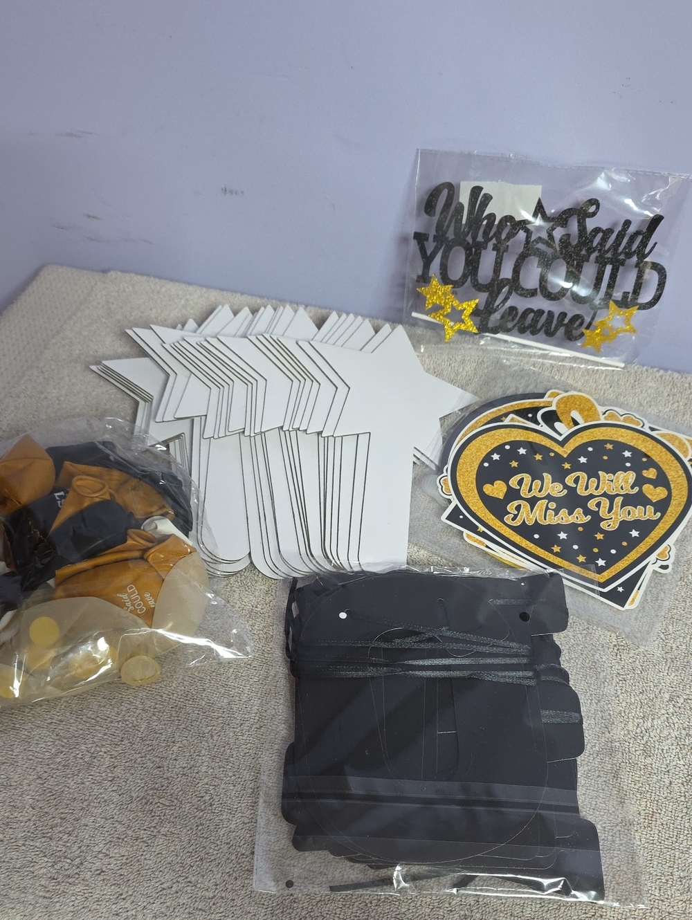 Gold & Black‎ 'We Will Miss You' Farewell Party Decoration Kit